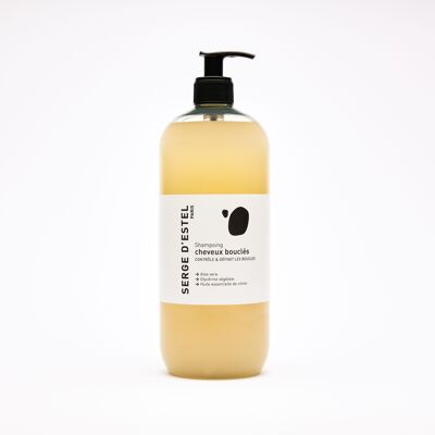 Shampoing sans sulfate cheveux bouclés  1 litre- Aloe Vera Bio - Huile Essentielle Citron- 99,5% d'Origine naturelle - Certifié ECOCERT COSMOS NATURAL - VEGAN - Définit les boucles et élimine les frisottis
