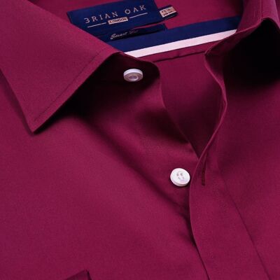 Camisa de vestir de satén magenta