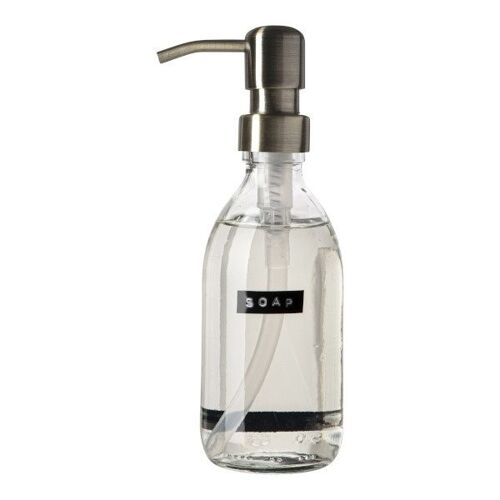 Hand soap fresh linen clear glass brass pump 250ml 'soap'