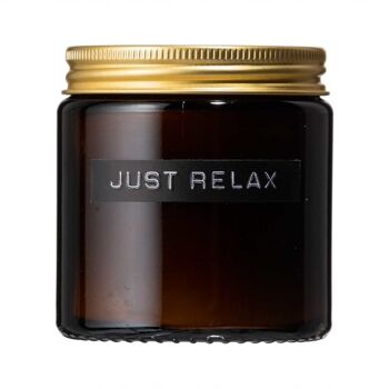 Petite bougie parfumée bois de cèdre verre marron 'just relax' 1