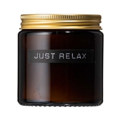 Small scented candle cedarwood brown glass 'just relax'