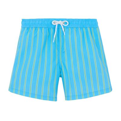 Traje de baño de rayas azules y verdes para hombre