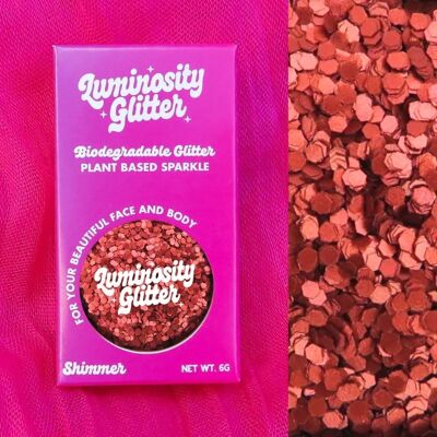 Glitter ecologico grosso rosso perla