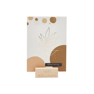 Postcard Gold design recycled leaf 'grateful'