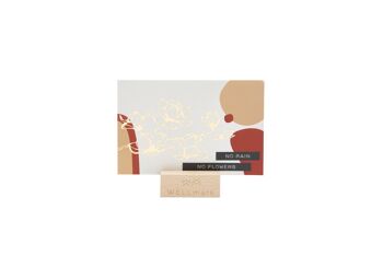 Carte postale Gold design verres recyclés « vivez la vie en pleine floraison »