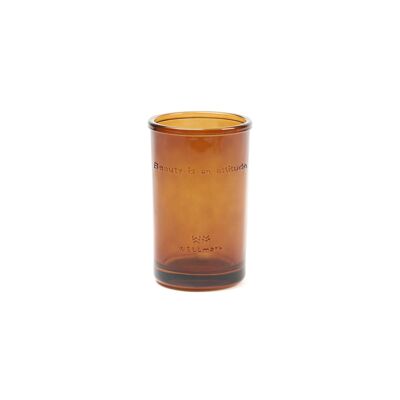 Toothbrush holder brown glass 'Beauty is an attitude'