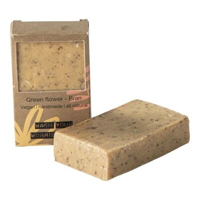 Vegan soap bar - green flower bran