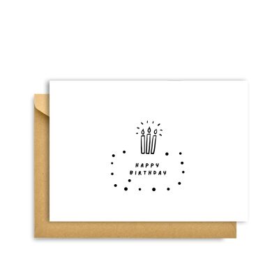 Carte de vœux Hygge Cards C6 « JOYEUX ANNIVERSAIRE » à pois – Simplicité et convivialité scandinaves pour les amoureux du minimalisme, de la nature et des plaisirs simples