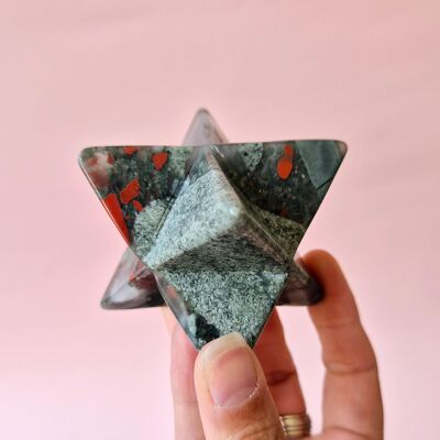 Merkaba de Sangre Africana XXL de Cristal Gema – 7 cm – Poder y Protección