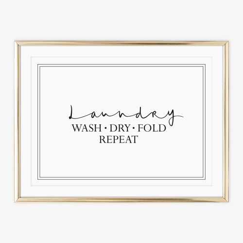 Poster 'Laundry - Wash, Dry, Fold, Repeat' - DIN A3