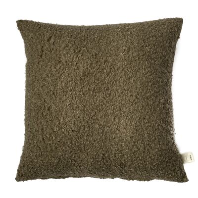 HOUSSE Coussin Boucle Taupe 50/50 CM