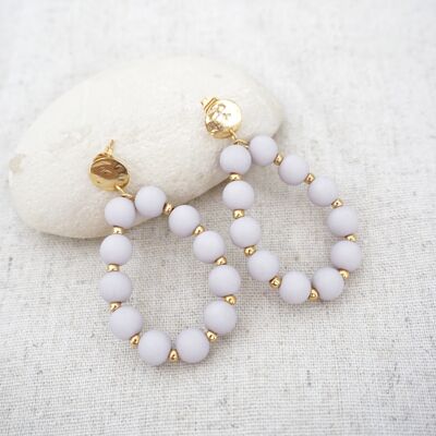 RAINBOW Earrings - Pearl Gray Monochrome