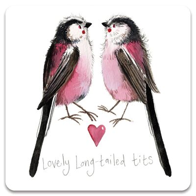 Lovely long tailed tits coaster