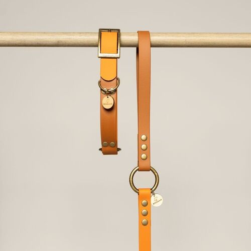 Collier chien en BioThane® bi-color - ORANGE et MARRON