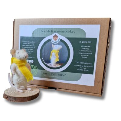 Nadelfilz-DIY-Starter-Kit – Sunny die Maus – Enthält Wolle und Anleitung