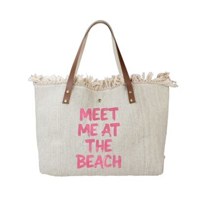 SAC COTTON GARNI CUIR MEET ME AT THE BEACH