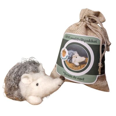 Mini kit fai da te per infeltrimento ad ago – Bram il riccio – Confezione regalo compatta e sostenibile