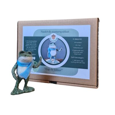 Kit di avviamento fai da te per infeltrimento ad ago – Flop the frog – Include lana e istruzioni