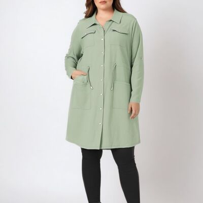 Giacca-abito verde tinta unita taglie forti (C6525/VERDE)