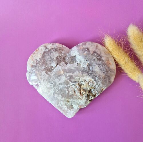 Edelsteen Druzy Pink Amethist Hart #3 8-10cm (Roze Amethist)