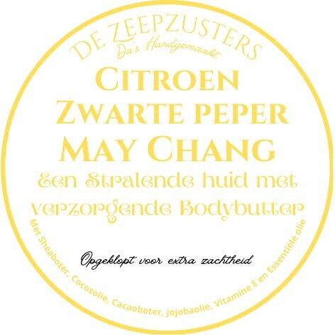 Moisterizing Whipped bodybutter - Essential oil Lemon, May Chang, Black pepper 100ml