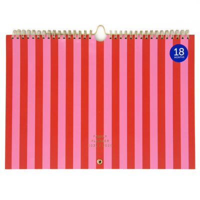 Agenda familial Fabrique 18 mois 2025/2026 Rayures roses