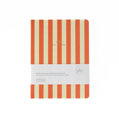 Agenda scolaire 2025-2026 Rayé Orange 18 mois