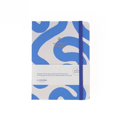 Mon Journal Agenda scolaire 18 mois 2025/2026 Flow Blue