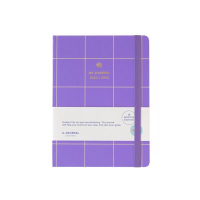 A-Journal 18 Monate Schulkalender 2025-2026 Flieder kariert