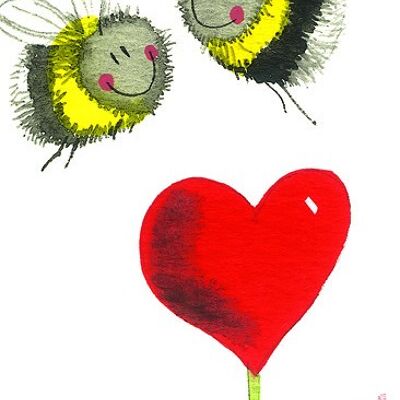 Love heart bees bookmark