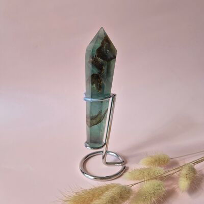 Cetro de fluorita verde/azul – Varita de piedras preciosas (14 cm/200 g) n.° 2