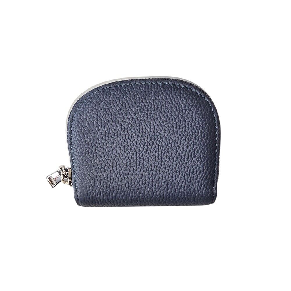 Porta carte in pelle blu fumo