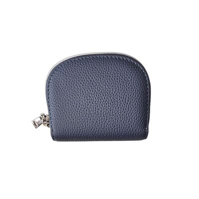 Porte-monnaie en cuir bleu fumé