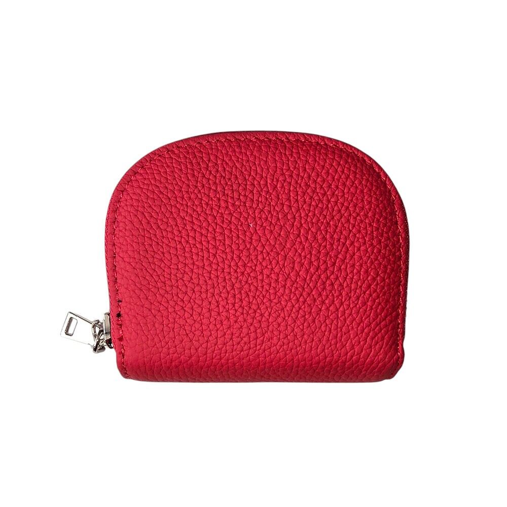 Portamonete in pelle rosso