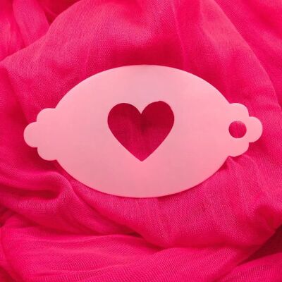 Pochoir de peinture pour visage en forme de cœur d'amour