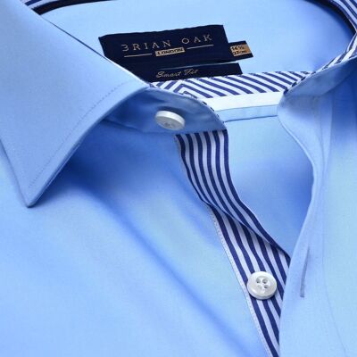 Camicia in raso firmata celeste