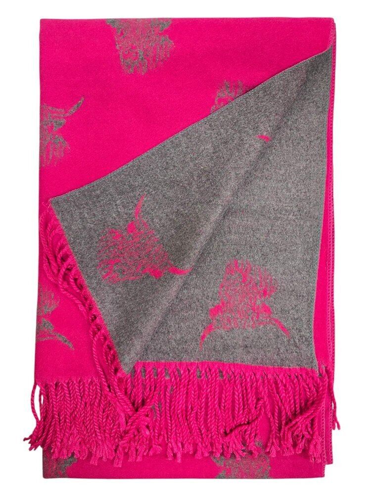 Sciarpa con mucca Highland Fucsia