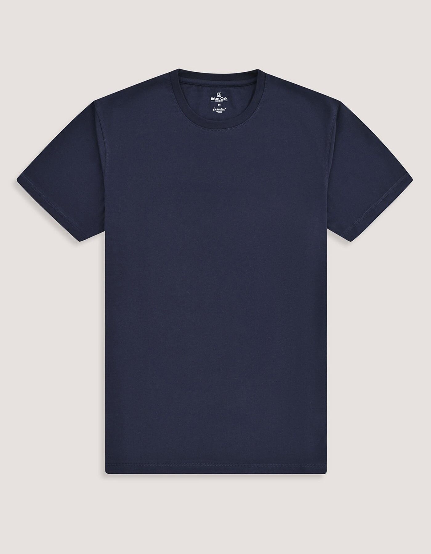 Camiseta de algodón lisa azul marino