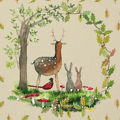 Woodland animals small canvas