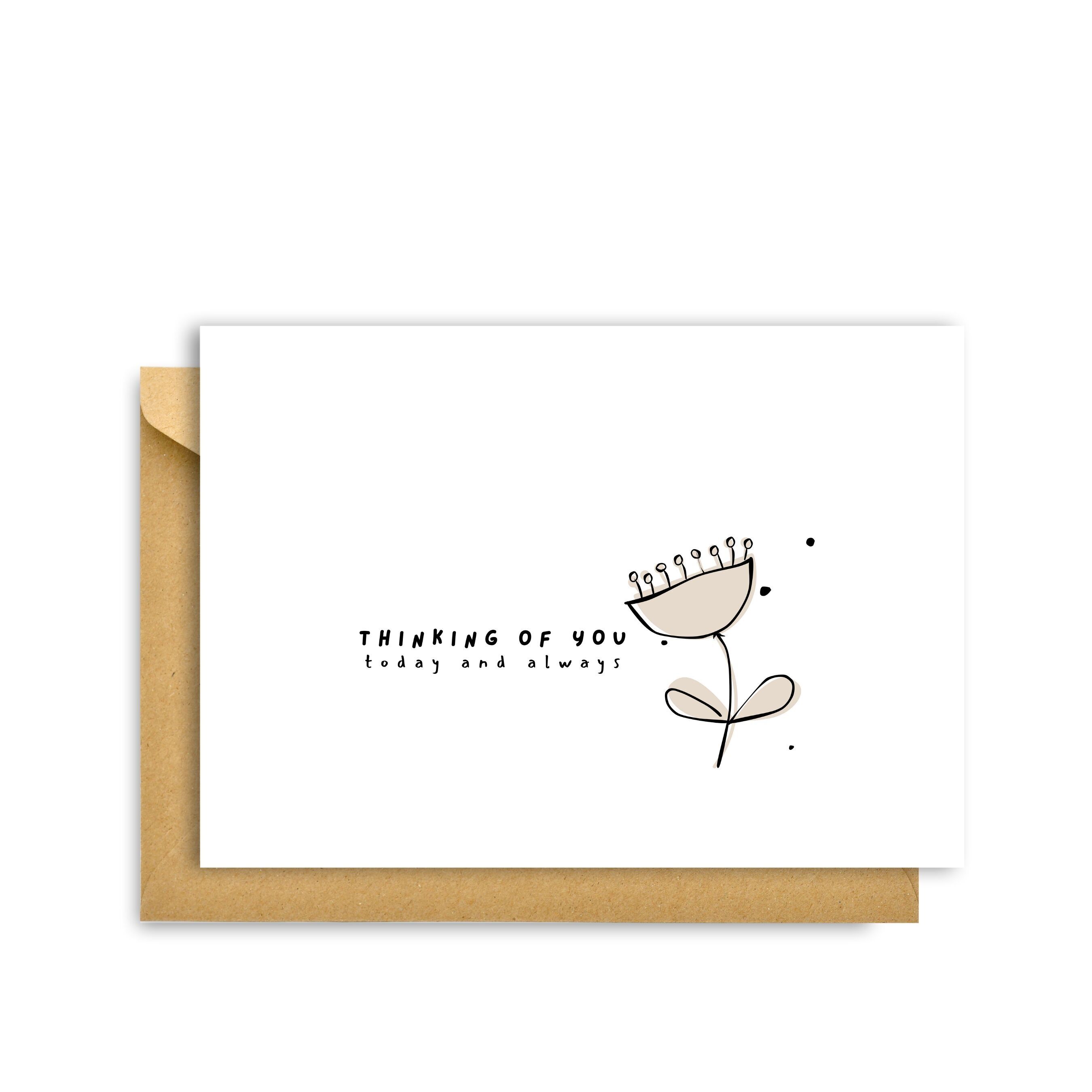 THINKING OF YOU CARD, Hygge Cards C6 Greeting Card – Scandinavian Simplicity & Cosiness for Lovers of Minimalism, Nature & Simple Pleasures