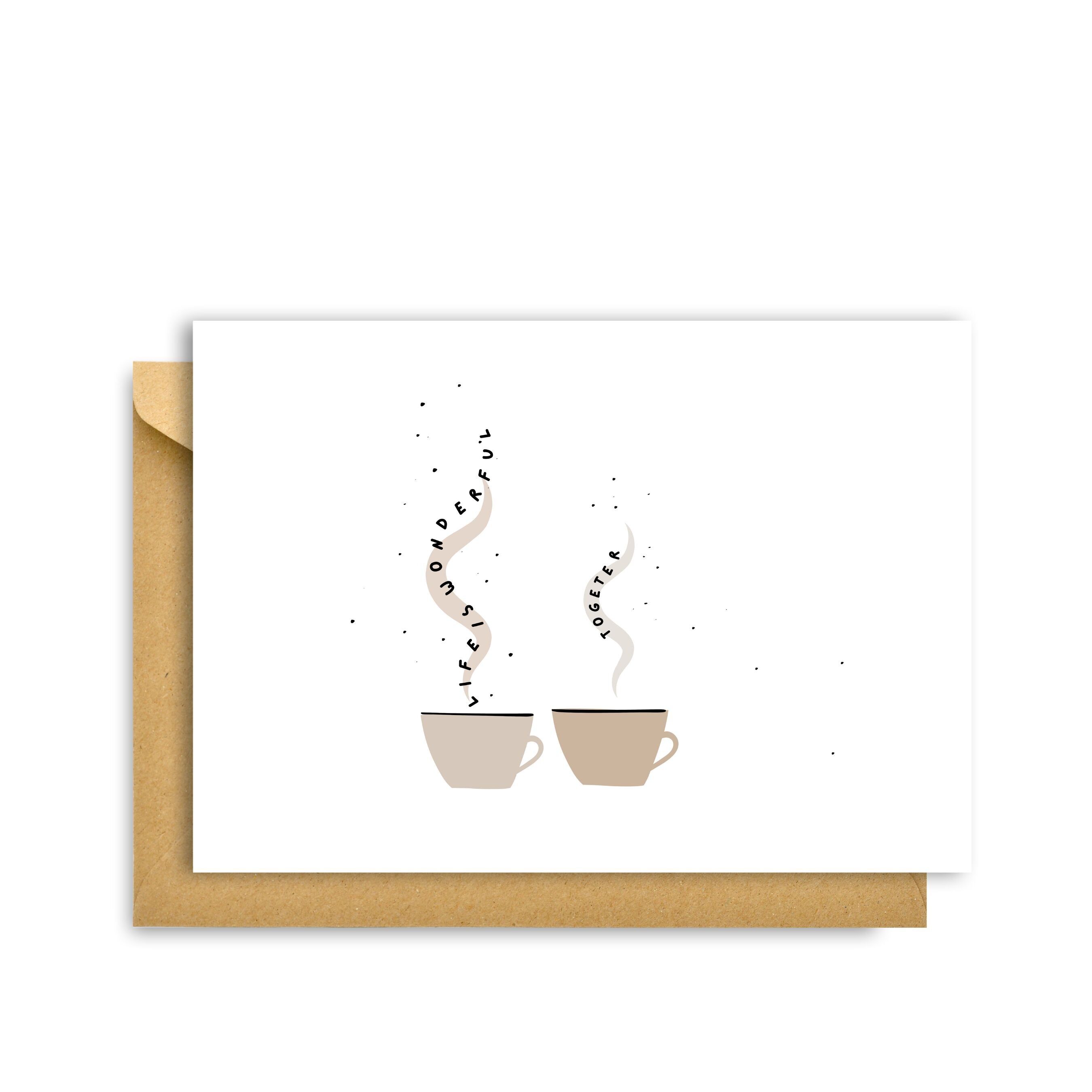 CARTA "LA VITA È MERAVIGLIOSA INSIEME", Hygge Cards C6 Biglietto d'auguri - Semplicità e intimità scandinave per gli amanti del minimalismo, della natura e dei piaceri semplici