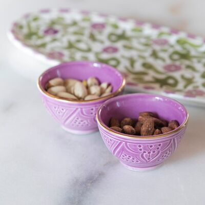 2 mini snacks de color lila dorado “Amina”