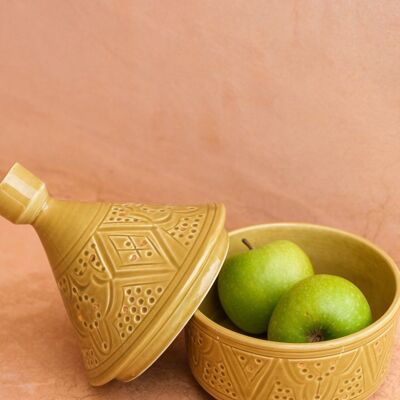 Boîte tajine sollievo kaki goud “Zahra”