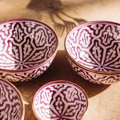 Kommen et kom ronds fassia lilas doré « Noura »