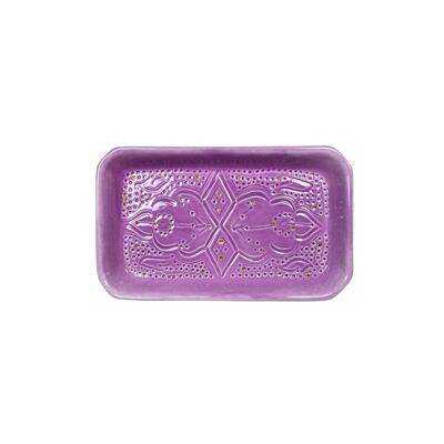 Plateau de service rectangle reliëf lilas goud “Amina”