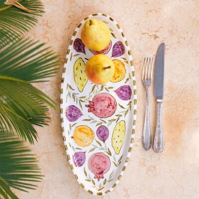 Petit plateau ovale tutti frutti goud “Imane”