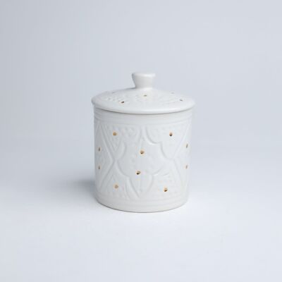 Boite souky reliëf blanc goud “Khadija”