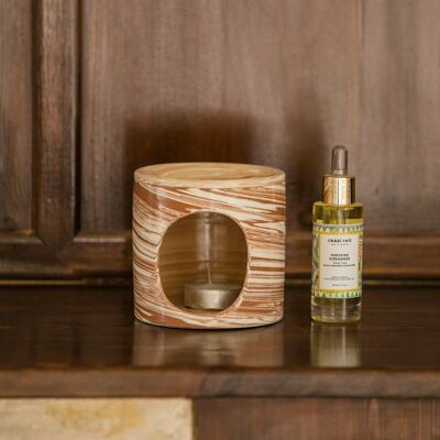 Bruleur de parfum terre melee semi mat “Leila”