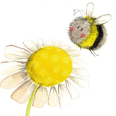 Bee and daisy medium canvas