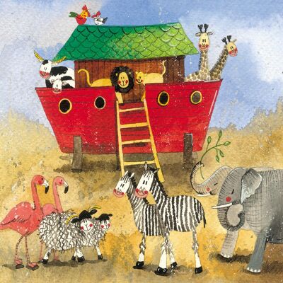 Red noah's ark large canvas
